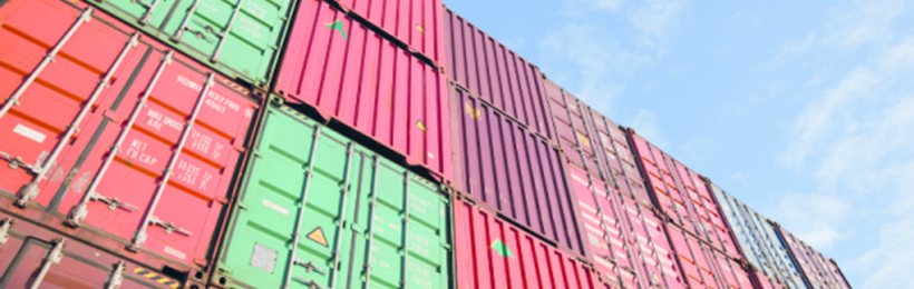 Stacked Cargo Containers