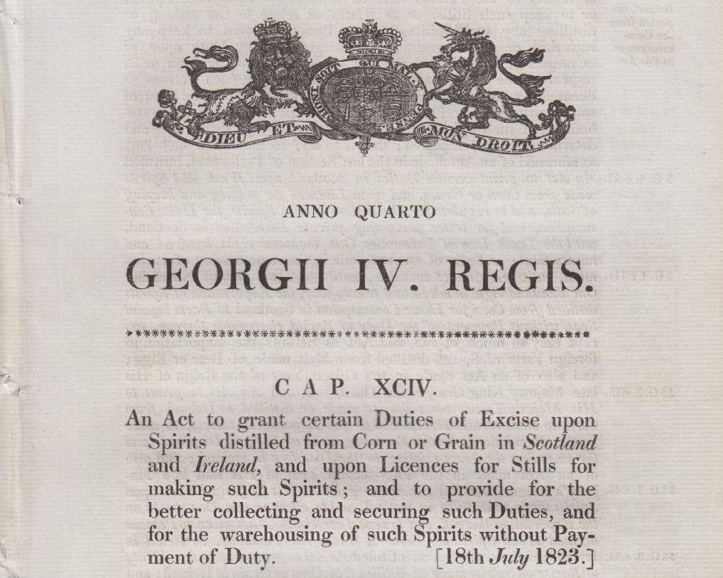 Title page of the 1823 Excise Act